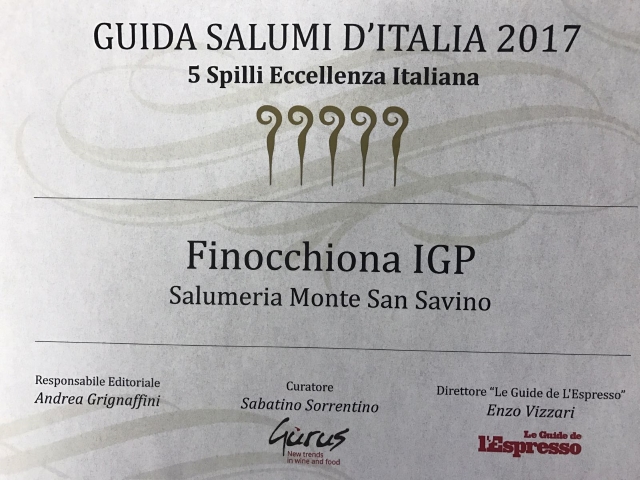 finocchiona monte san savino premiata