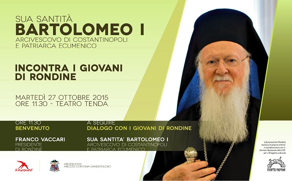 A5 Programma di Sala Visita Patriarca Bartolomeo Rondine fronte