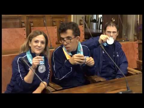I ragazzi di Special Olympics ricevuti in Comune dopo i mondiali di Abu Dhabi
